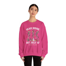 Load image into Gallery viewer, Dead Inside but Jolly AF Skeleton Crewneck Sweatshirt - Holiday Fun & Cheer