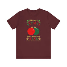 Load image into Gallery viewer, Merry Fitmas  Ornaments Unisex Tee - Holiday Fitness Shirt for Gym Lovers