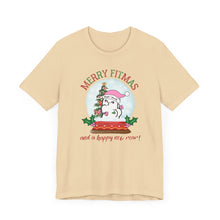 Load image into Gallery viewer, Merry FITMAS and a Happy New Rear Snowglobe Unisex Tee - Holiday Fitness Shirt for Gym Lovers