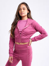 Load image into Gallery viewer, Athletic Zip-Up Crop Hoodie Jacket