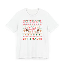 Load image into Gallery viewer, Merry Fitmas Ugly Sweater Unisex Tee - Holiday Fitness Shirt for Gym Lovers