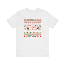 Load image into Gallery viewer, Merry Fitmas Ugly Sweater Unisex Tee - Holiday Fitness Shirt for Gym Lovers