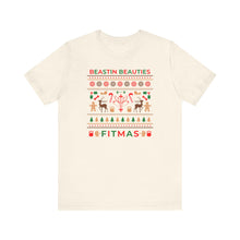 Load image into Gallery viewer, Merry Fitmas Ugly Sweater Unisex Tee - Holiday Fitness Shirt for Gym Lovers