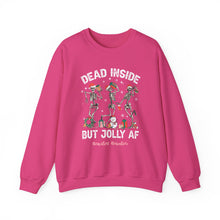Load image into Gallery viewer, Dead Inside but Jolly AF Skeleton Crewneck Sweatshirt - Holiday Fun & Cheer
