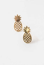 Load image into Gallery viewer, Pineapple Earrings 18K Rose & 24K Gold