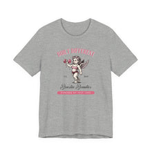 Load image into Gallery viewer, Built Different Cupid Fitness Tee — 'Built Different' Cherub Weightlifting Graphic T-Shirt