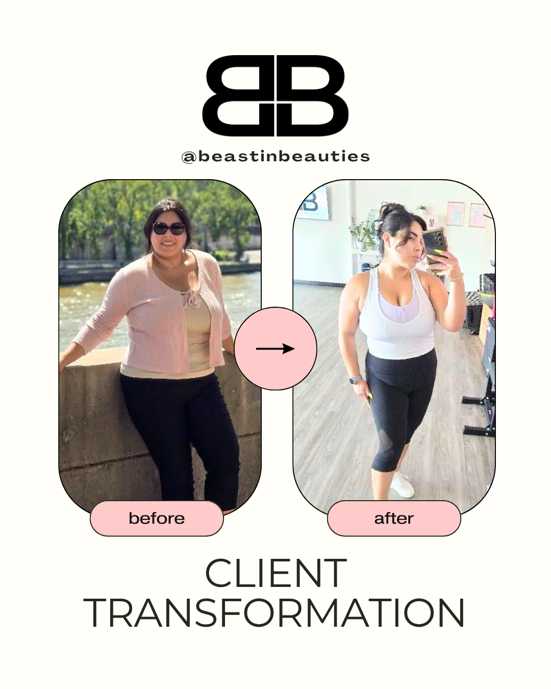Before and after transformation