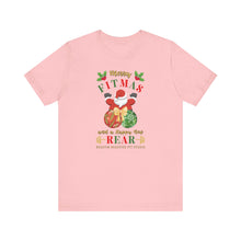 Load image into Gallery viewer, Merry Fitmas Santa Booty Ornaments Unisex Tee - Holiday Fitness Shirt for Gym Lovers

