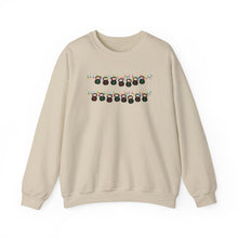 Load image into Gallery viewer, Festive Kettlebell String lights Sweatshirt for Fitness Enthusiasts
