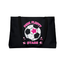 Load image into Gallery viewer, Pink Fluffy Stars Soccer Team Weekender Tote Bag

