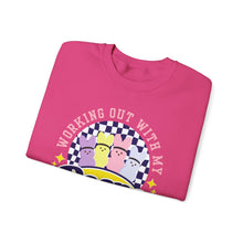 Load image into Gallery viewer, Working Out With My Peeps Crewneck Sweatshirt - Fun &amp; Cozy Fitness Apparel
