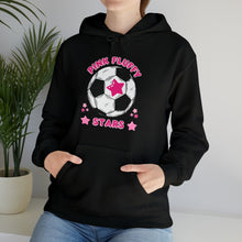 Load image into Gallery viewer, Pink Fluffy Stars Hooded Sweatshirt
