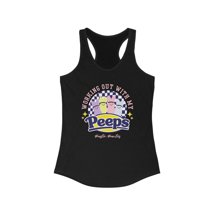 Fun Workout Tank Top - 'Working Out With My Peeps' Racerback
