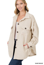 Load image into Gallery viewer, OVERSIZED CORDUROY BUTTON FRONT SHACKET
