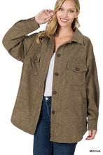 Load image into Gallery viewer, OVERSIZED CORDUROY BUTTON FRONT SHACKET
