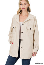 Load image into Gallery viewer, OVERSIZED CORDUROY BUTTON FRONT SHACKET
