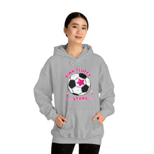 Load image into Gallery viewer, Pink Fluffy Stars Hooded Sweatshirt
