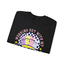Load image into Gallery viewer, Working Out With My Peeps Crewneck Sweatshirt - Fun &amp; Cozy Fitness Apparel
