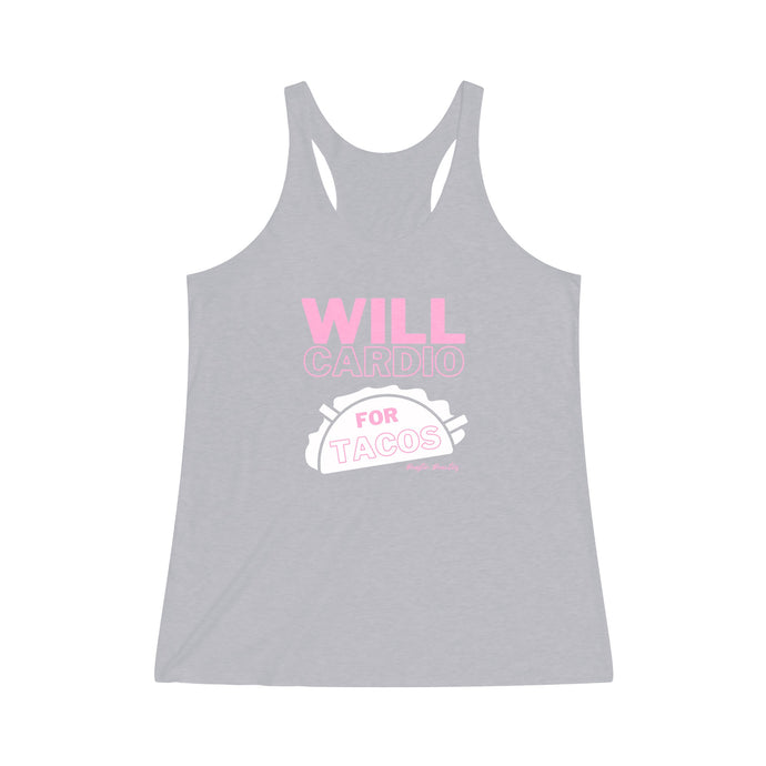 Will Cardio for Tacos Tri-Blend Racerback Tank