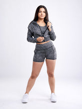 Load image into Gallery viewer, Athletic Zip-Up Crop Hoodie Jacket
