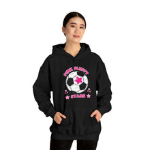 Load image into Gallery viewer, Pink Fluffy Stars Hooded Sweatshirt
