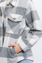 Load image into Gallery viewer, Plaid Button Down Jacket with Front Pocket Detail
