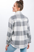 Load image into Gallery viewer, Plaid Button Down Jacket with Front Pocket Detail
