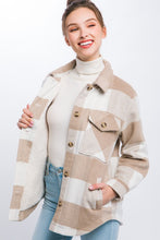 Load image into Gallery viewer, Plaid Button Down Jacket with Front Pocket Detail
