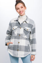 Load image into Gallery viewer, Plaid Button Down Jacket with Front Pocket Detail
