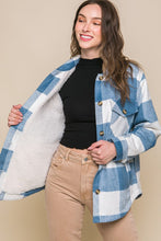 Load image into Gallery viewer, Plaid Button Down Jacket with Front Pocket Detail
