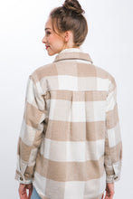 Load image into Gallery viewer, Plaid Button Down Jacket with Front Pocket Detail
