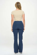 Load image into Gallery viewer, High Waisted Pocket Cargo Flare Casual Leggings

