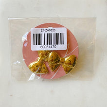 Load image into Gallery viewer, Puffy Golden Bow Stud Earrings
