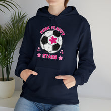 Load image into Gallery viewer, Pink Fluffy Stars Hooded Sweatshirt
