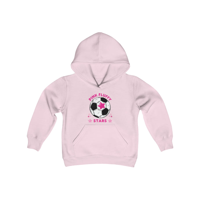 Pink Fluffy Stars Youth Hooded Sweatshirt
