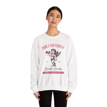 Load image into Gallery viewer, Built Different Beastin' Beauties Crewneck Sweatshirt — Vintage Cherub Weightlifting Graphic
