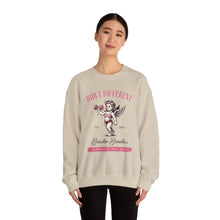 Load image into Gallery viewer, Built Different Beastin' Beauties Crewneck Sweatshirt — Vintage Cherub Weightlifting Graphic
