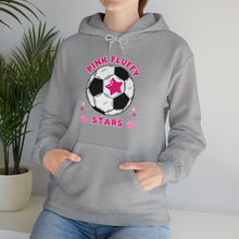 Load image into Gallery viewer, Pink Fluffy Stars Hooded Sweatshirt

