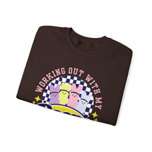 Load image into Gallery viewer, Working Out With My Peeps Crewneck Sweatshirt - Fun &amp; Cozy Fitness Apparel

