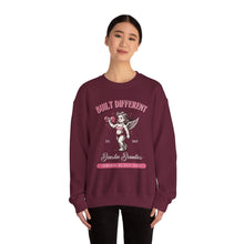 Load image into Gallery viewer, Built Different Beastin' Beauties Crewneck Sweatshirt — Vintage Cherub Weightlifting Graphic
