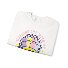 Load image into Gallery viewer, Working Out With My Peeps Crewneck Sweatshirt - Fun &amp; Cozy Fitness Apparel
