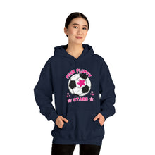 Load image into Gallery viewer, Pink Fluffy Stars Hooded Sweatshirt
