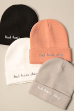 Load image into Gallery viewer, Bad Hair Day Embroidery Solid Cuffed Beanie
