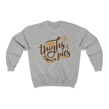 Load image into Gallery viewer, Thicc Thighs &amp; Pumpkin Pies Crewneck Sweatshirt
