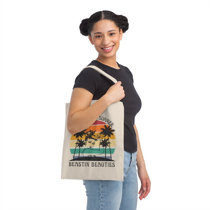 Strong Girl Summer Canvas Tote Bag