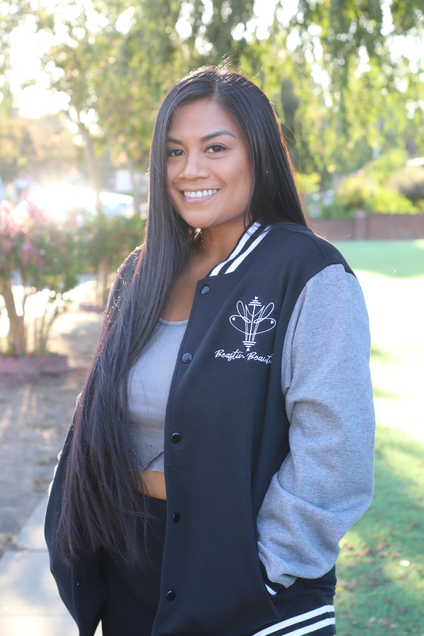 Oversized varsity jacket
